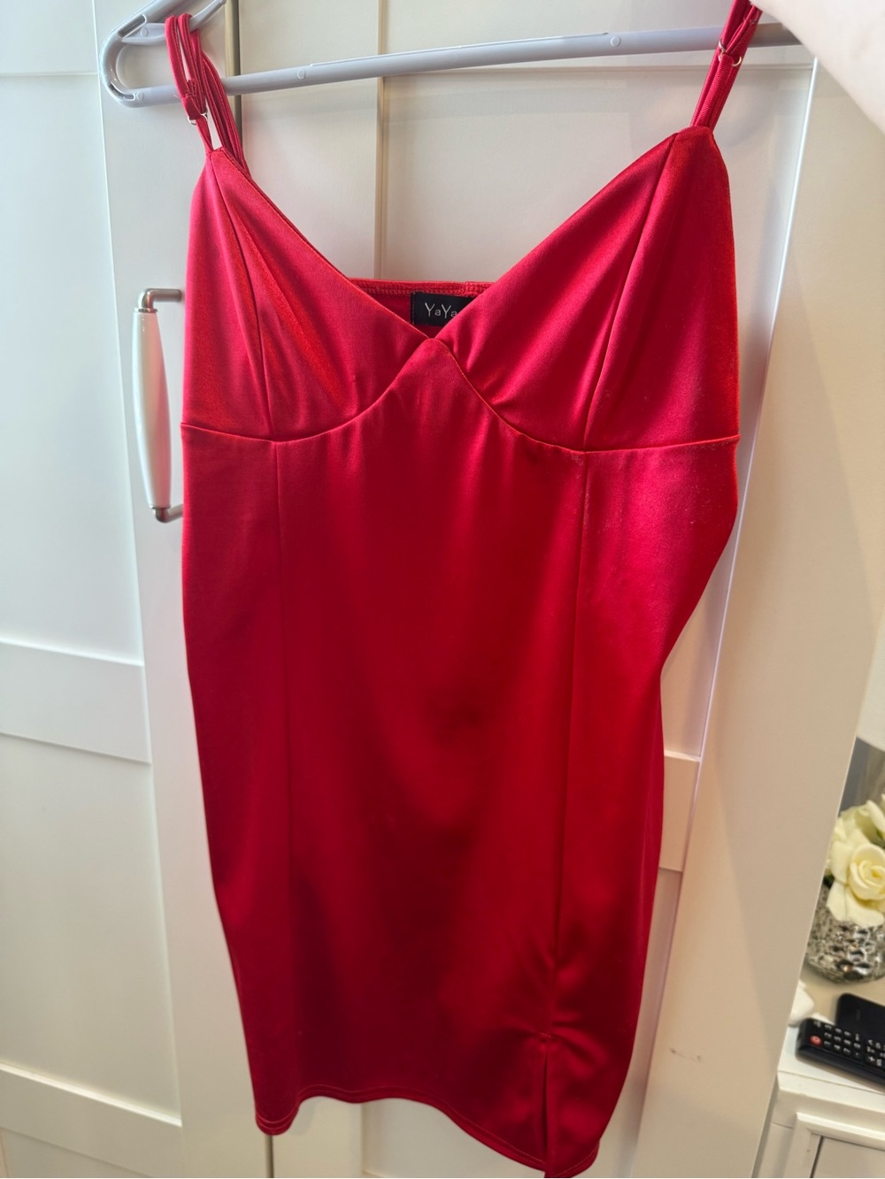 Red Satin Slip Dress